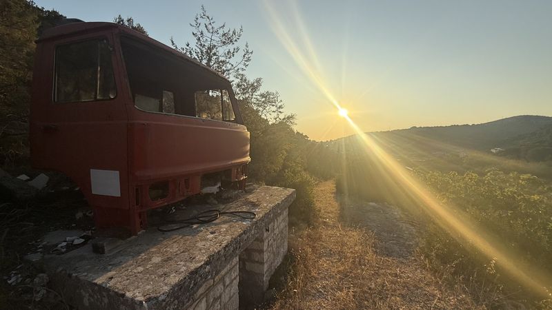 Truck cab on a stone plinth – Hvar – 2